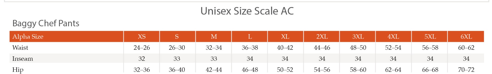 Sizing Chart
