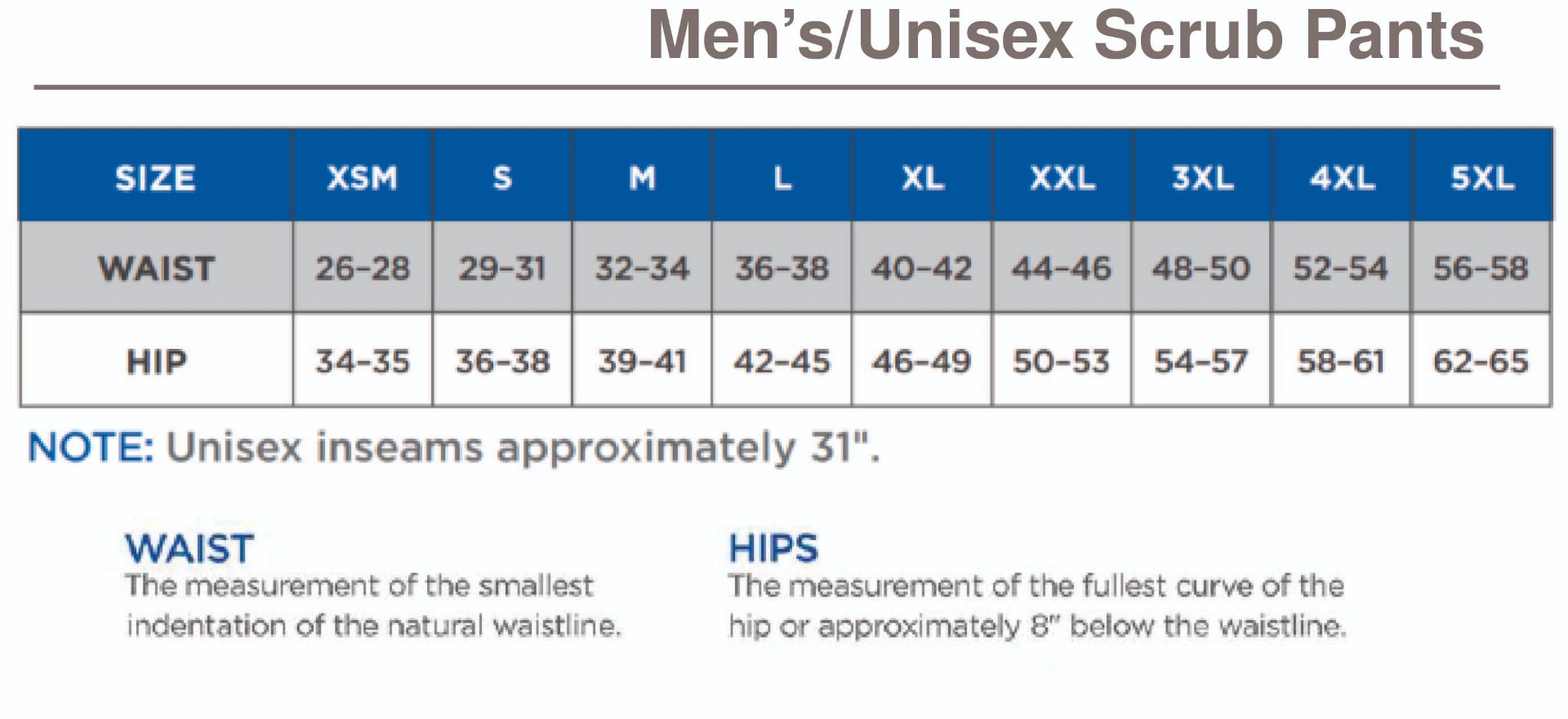 Sizing Chart