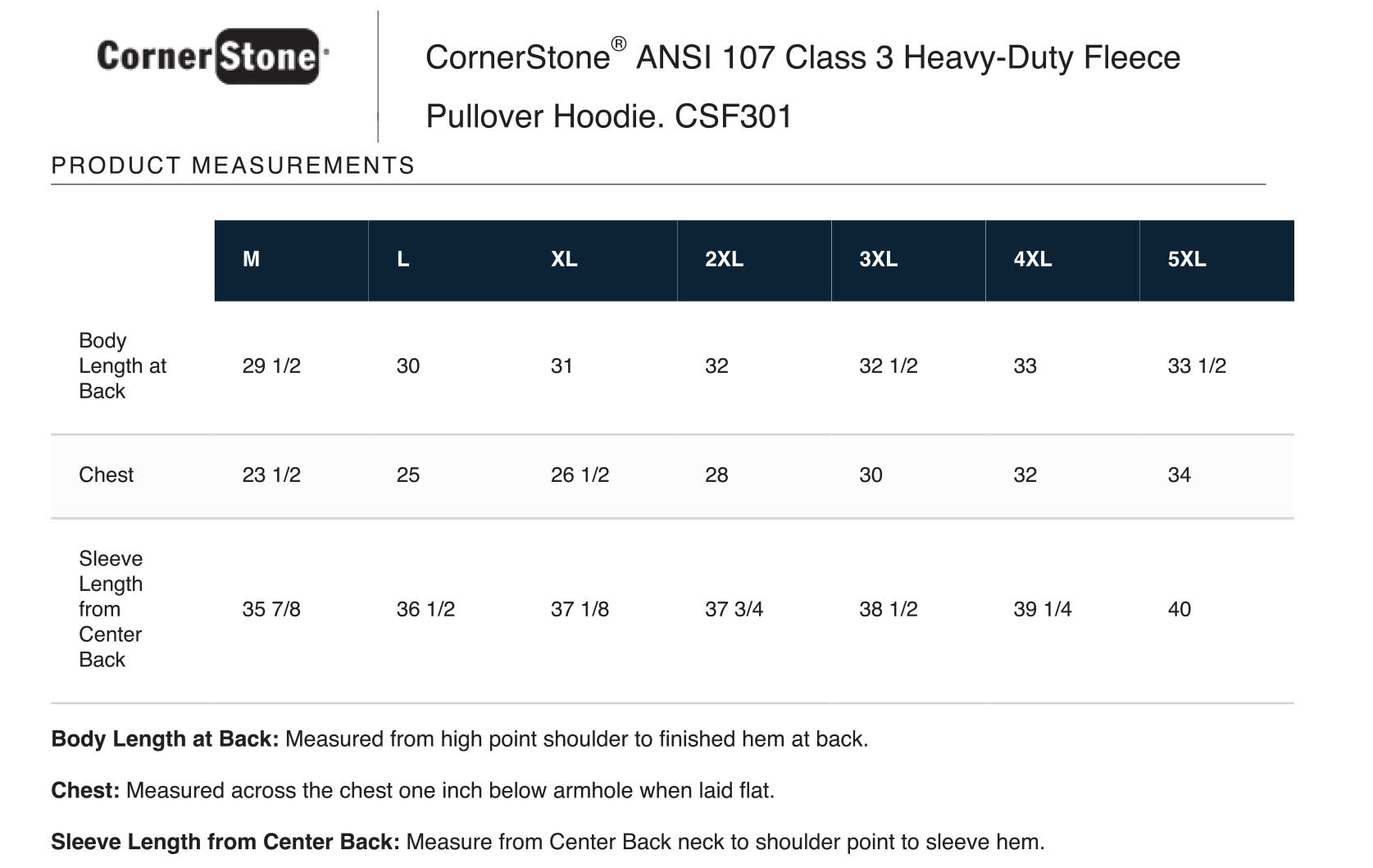 Sizing Chart