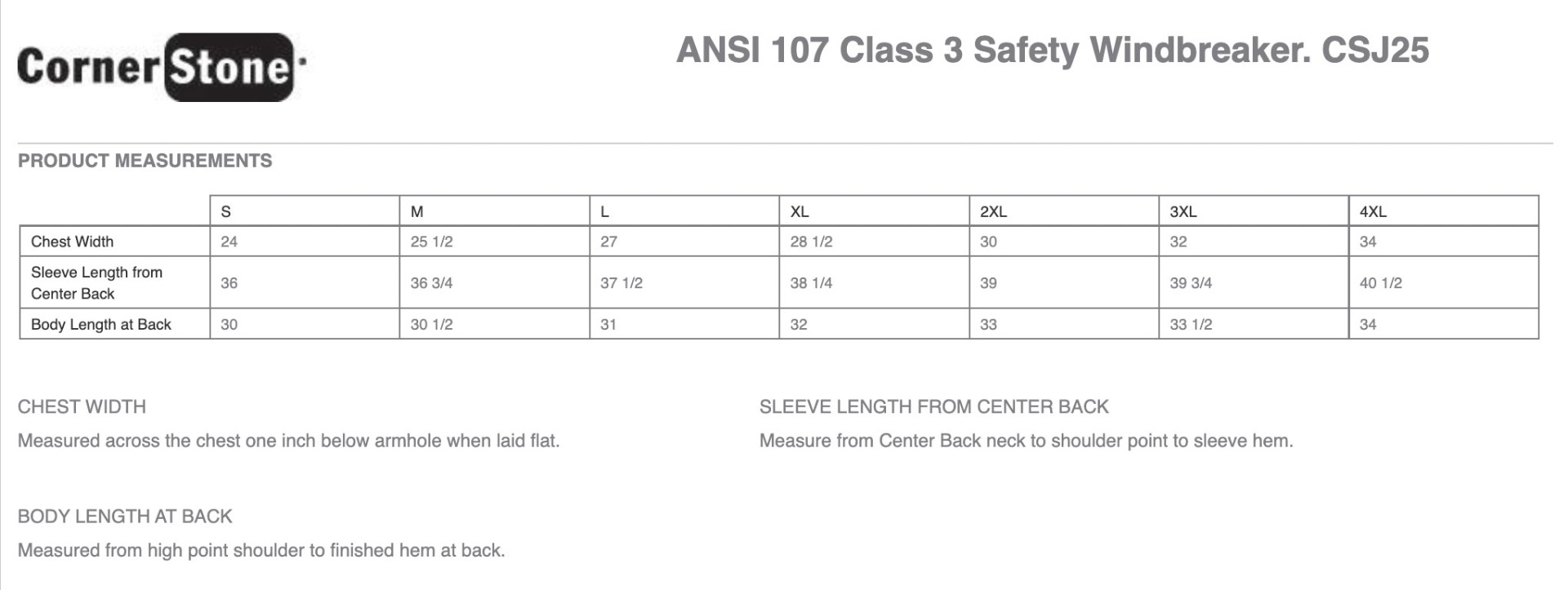 Sizing Chart