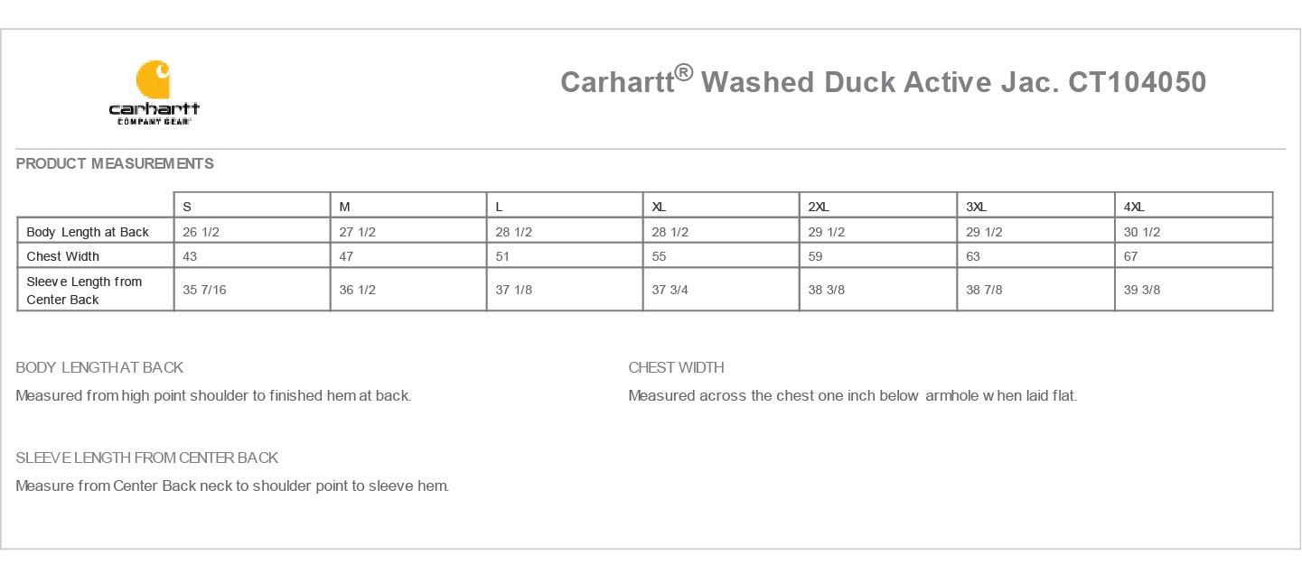 Sizing Chart