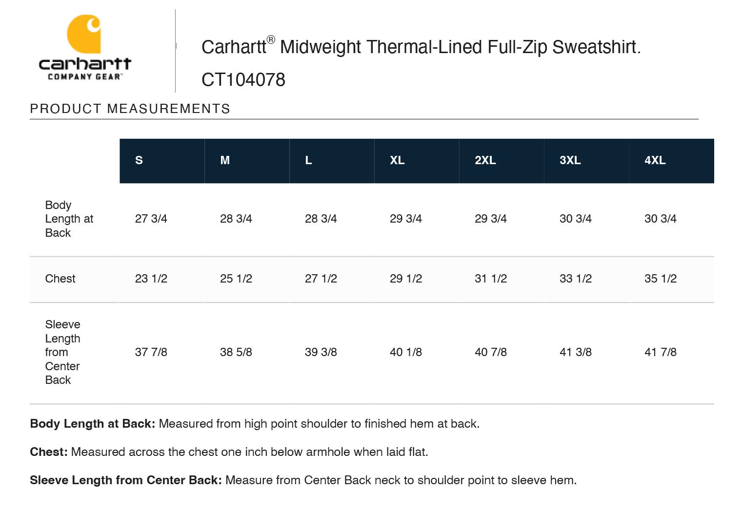 Sizing Chart
