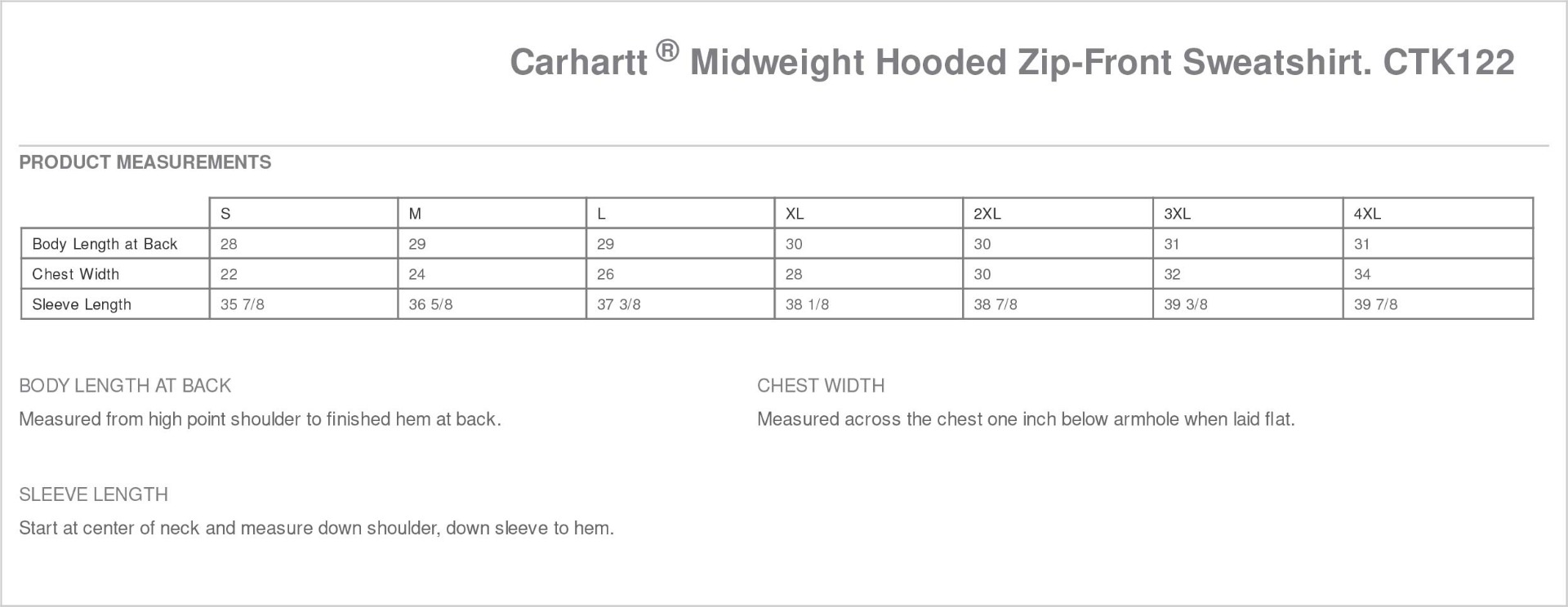 Sizing Chart