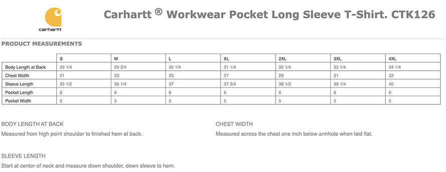 Sizing Chart