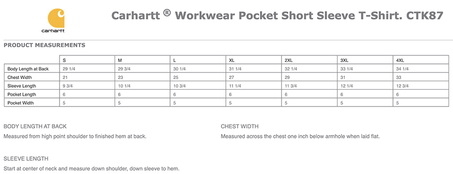 Sizing Chart
