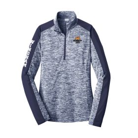 SPIRIT - Ladies' Electric Heather Colorblock 1/4-Zip Pullover - EMB/LC/DF/RS