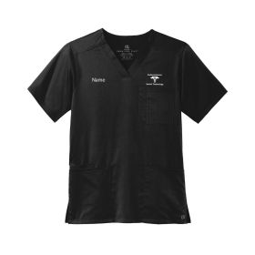 HEALTH TECH - Men's Flex V-Neck Scrub Top - WHITE LOGO