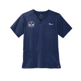 VET- Unisex Premiere Flex V-Neck Scrub Top - EMB/RC