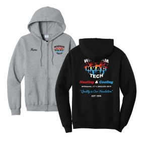 HVAC - Adult Full-Zip Hooded Sweatshirt - EMB/LC/DF/FB