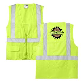 Carpentry - ANSI 107 Class 2 Mesh Back Safety Vest - DF/FB