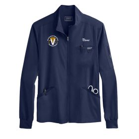 VET- Cherokee Workwear Zip Front Jacket - EMB/RC
