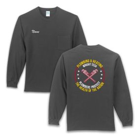 H&P- Adult Long Sleeve Pocket Tee - DF/FB