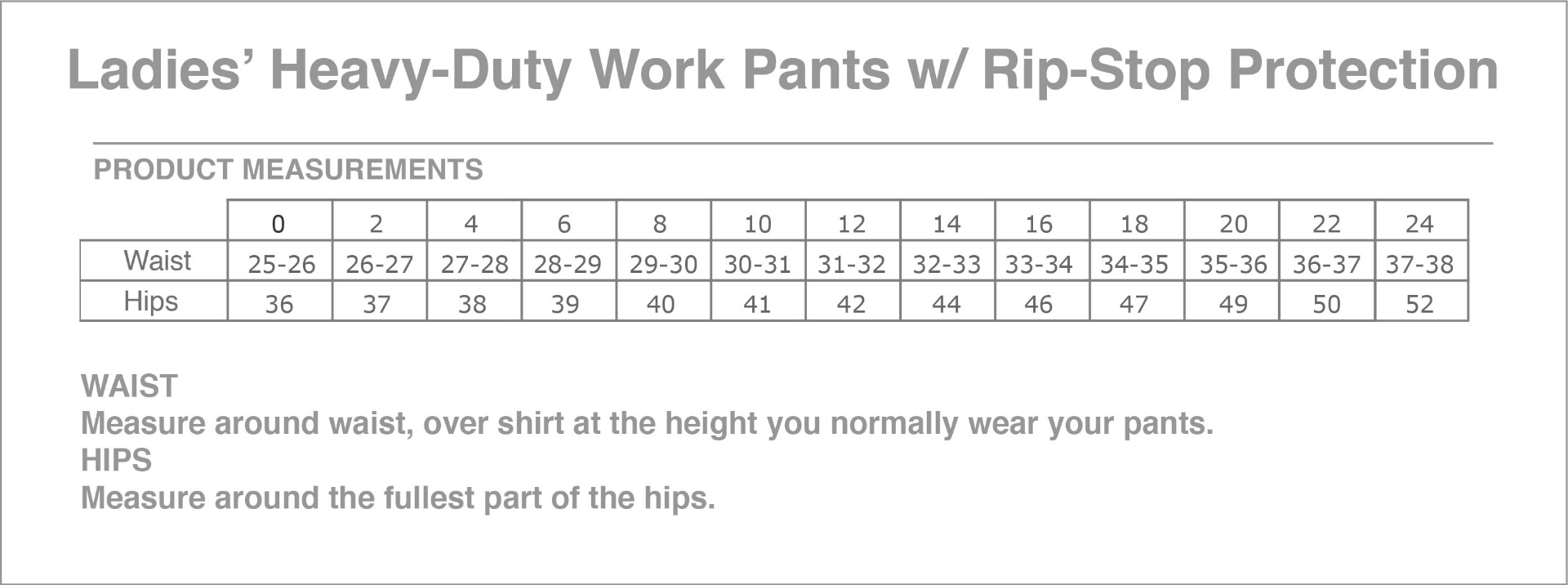 Sizing Chart