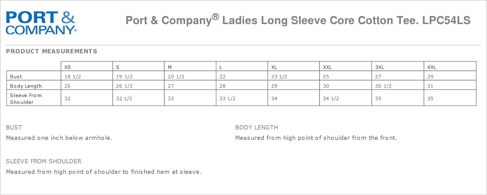 Sizing Chart