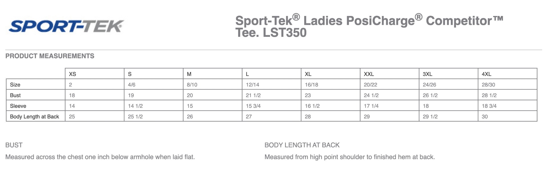 Sizing Chart