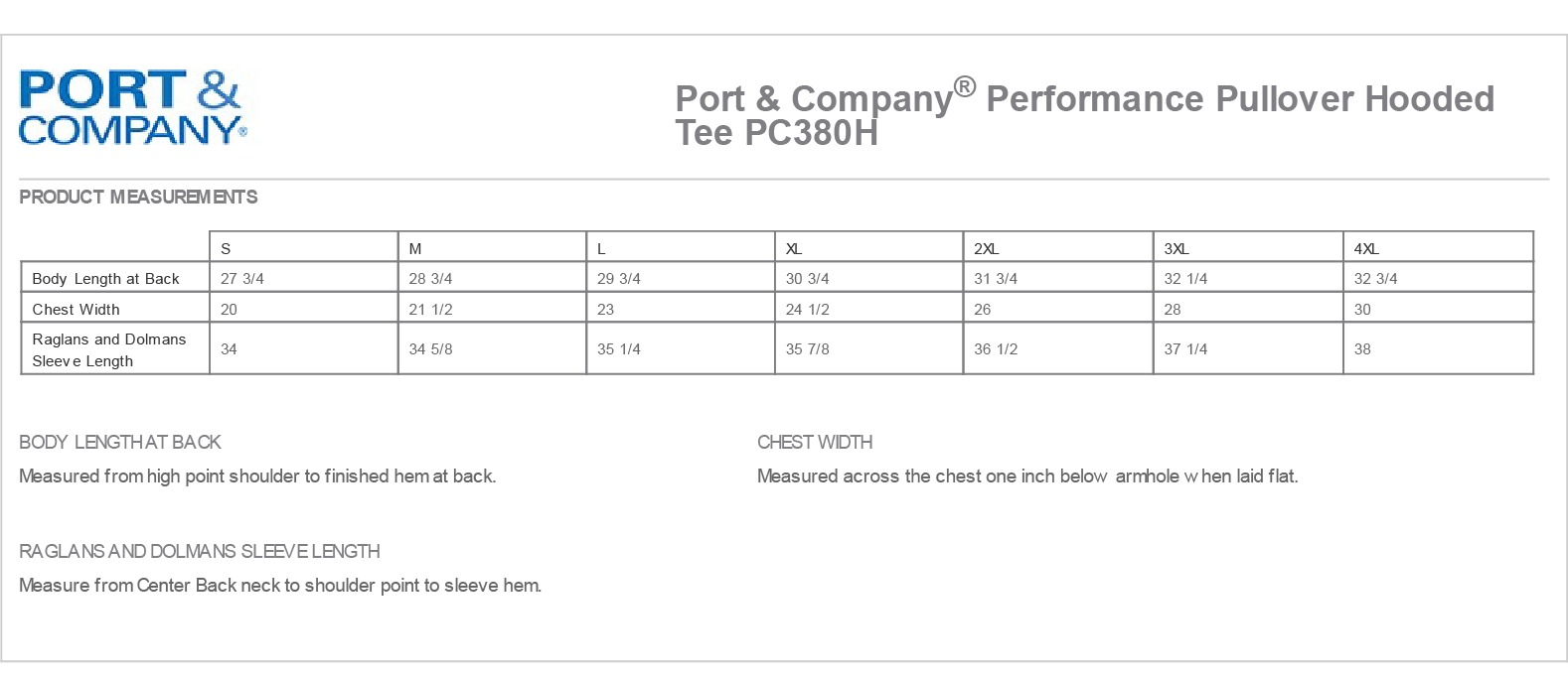 Sizing Chart