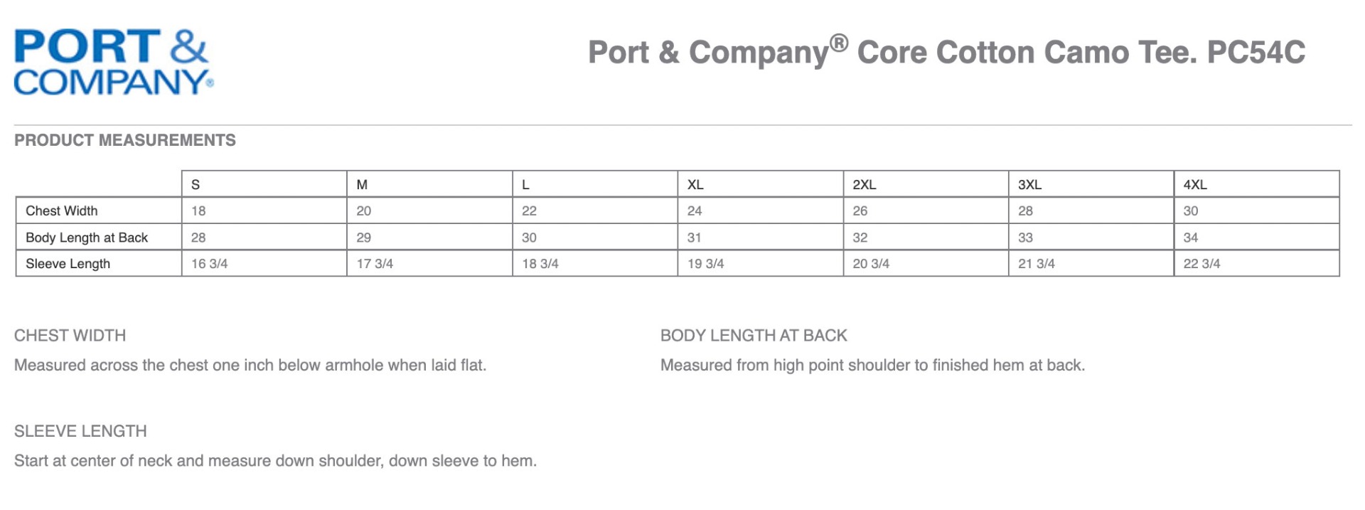 Sizing Chart
