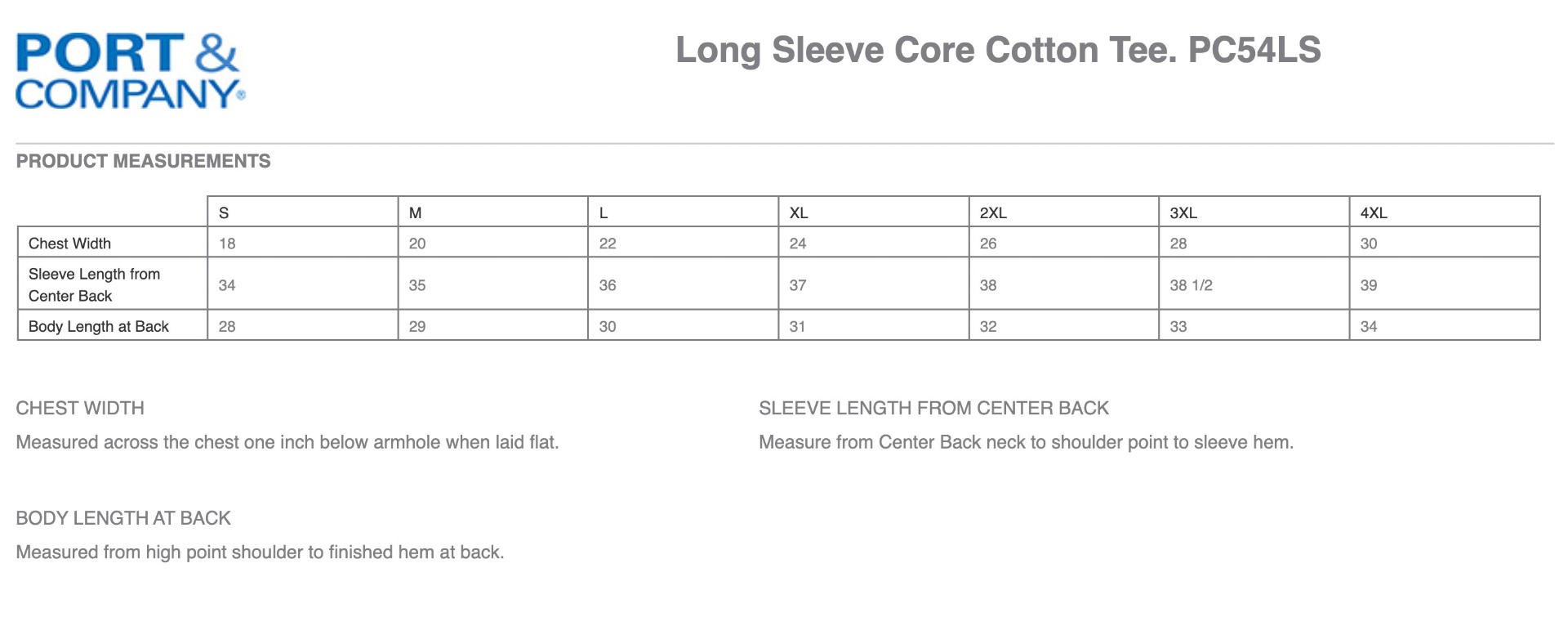 Sizing Chart