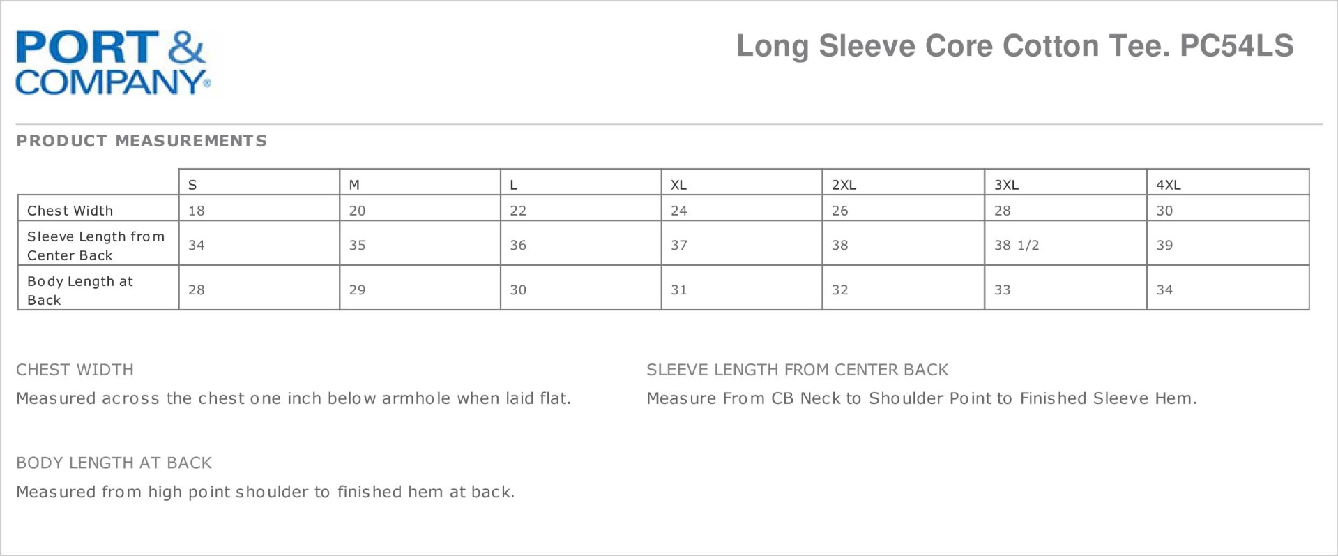 Sizing Chart
