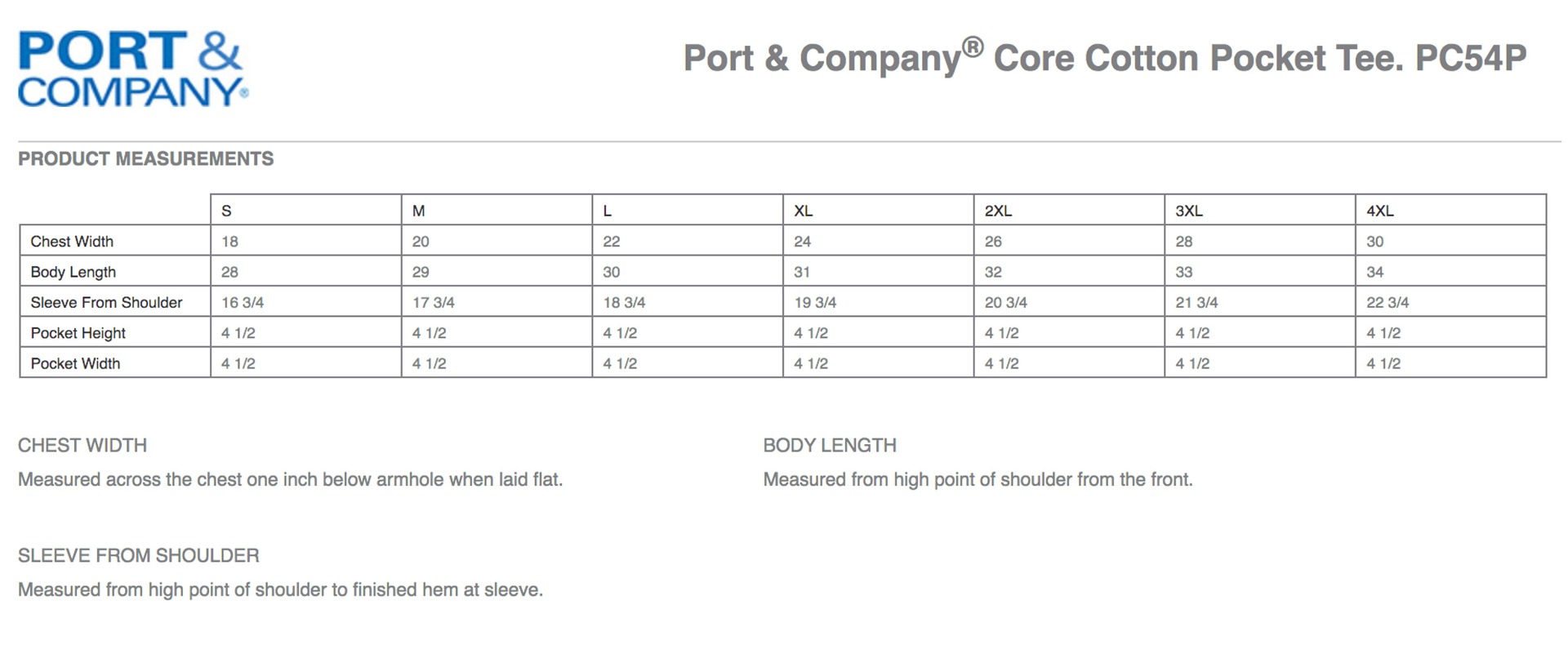 Sizing Chart