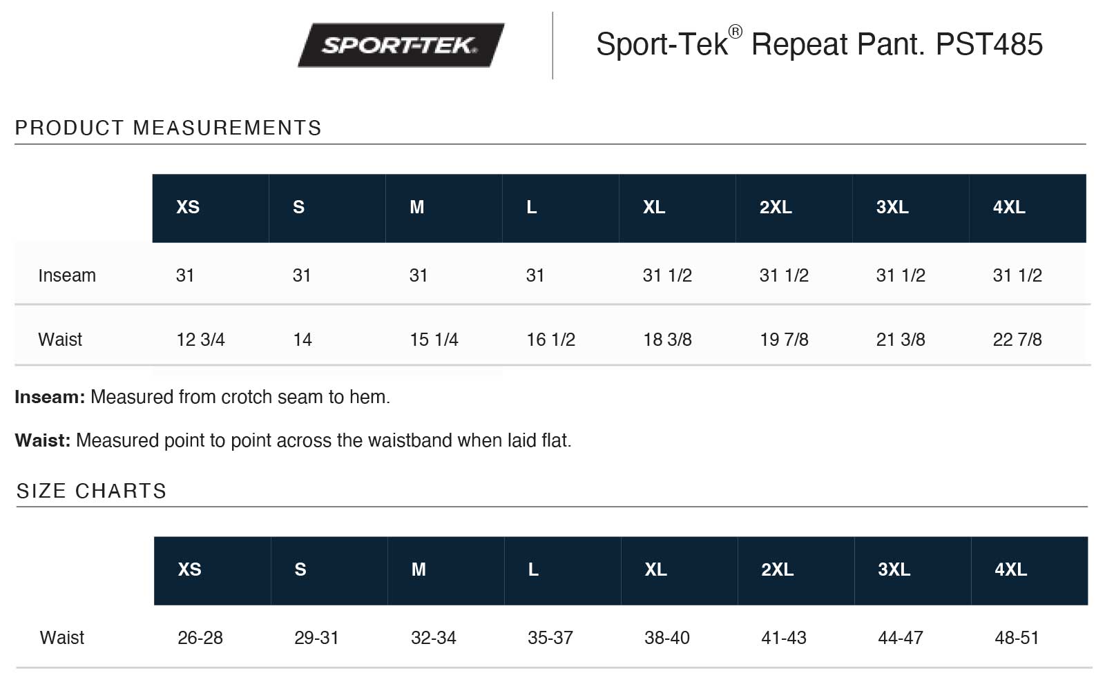 Sizing Chart