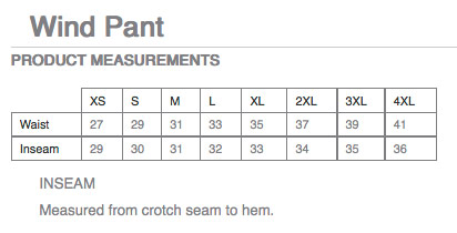 Sizing Chart