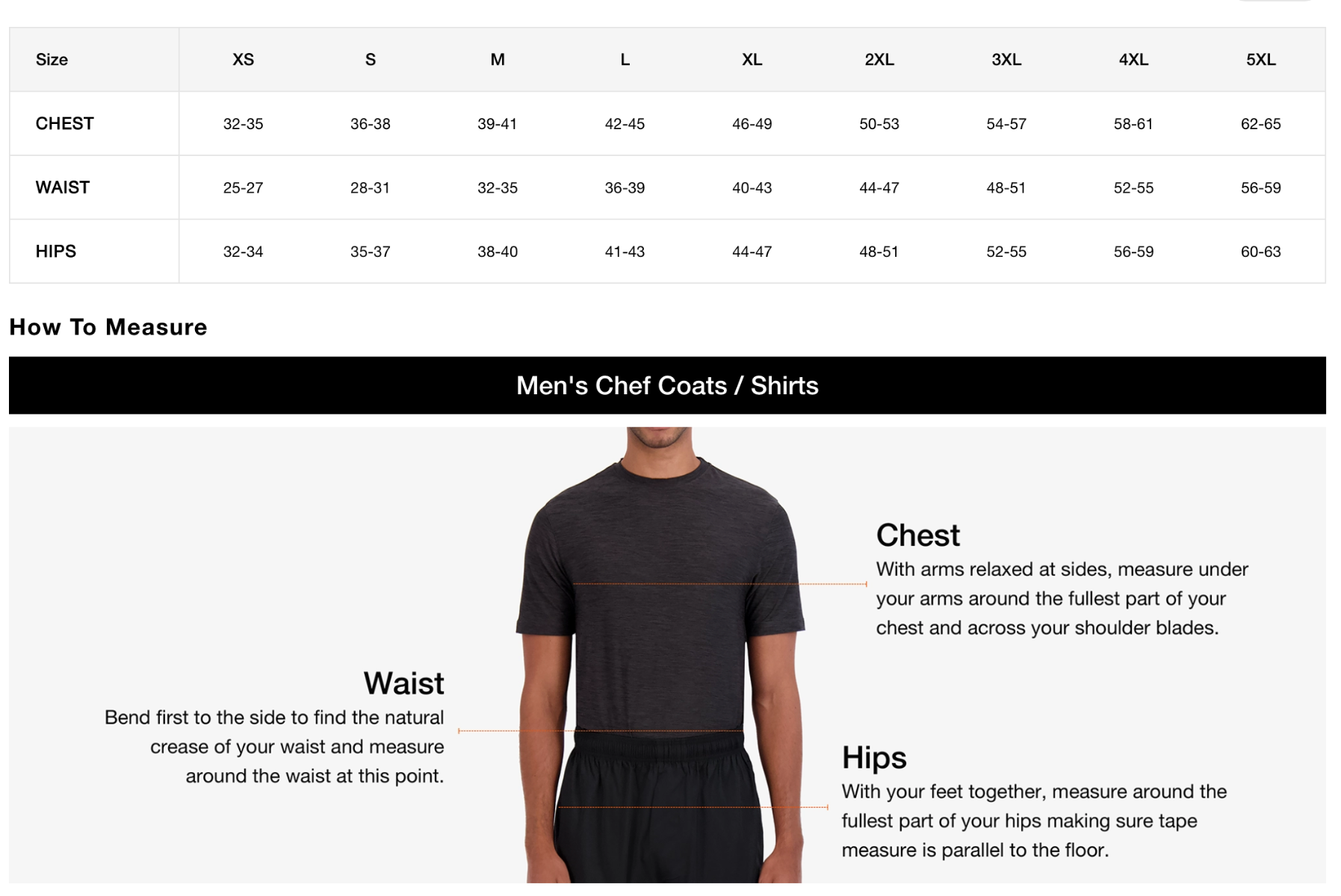 Sizing Chart