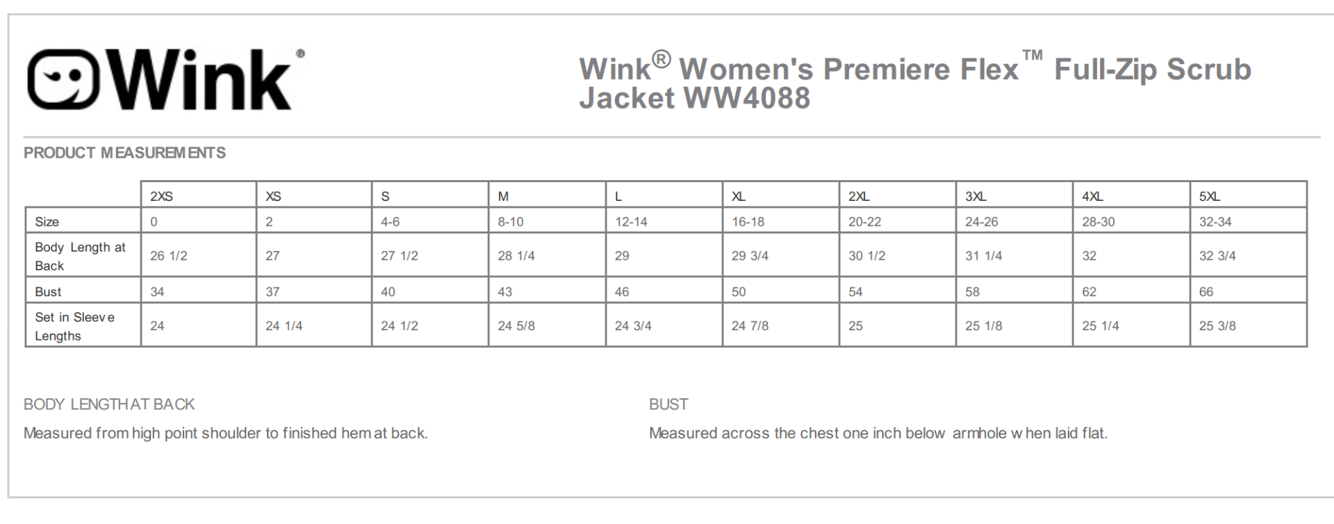 Sizing Chart