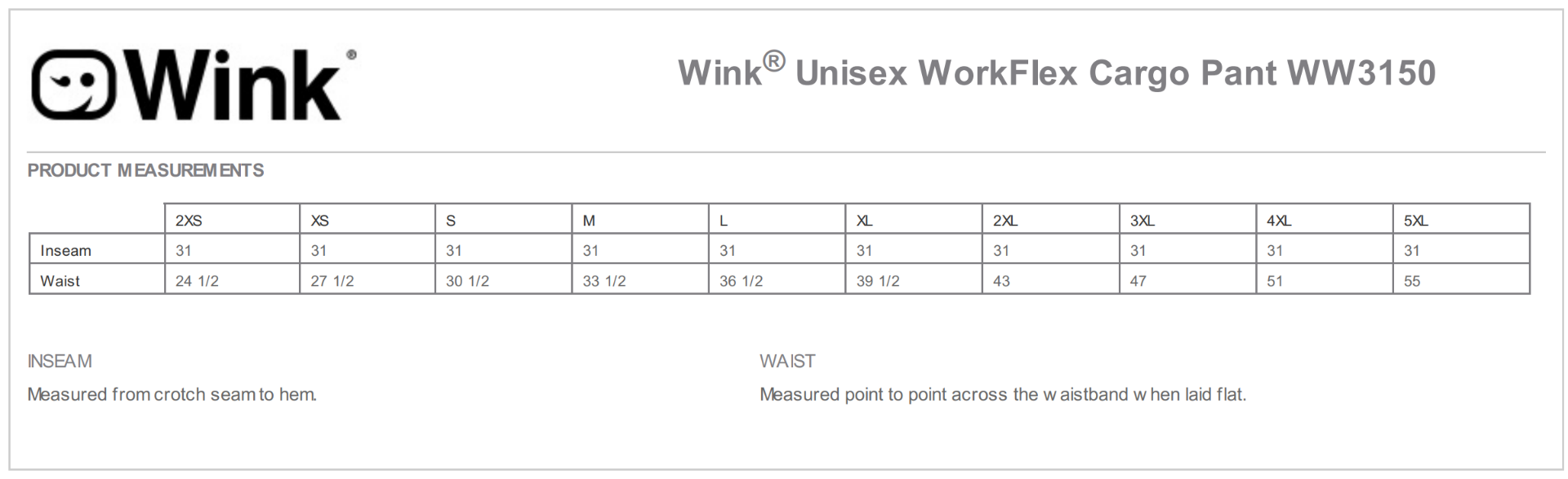 Sizing Chart