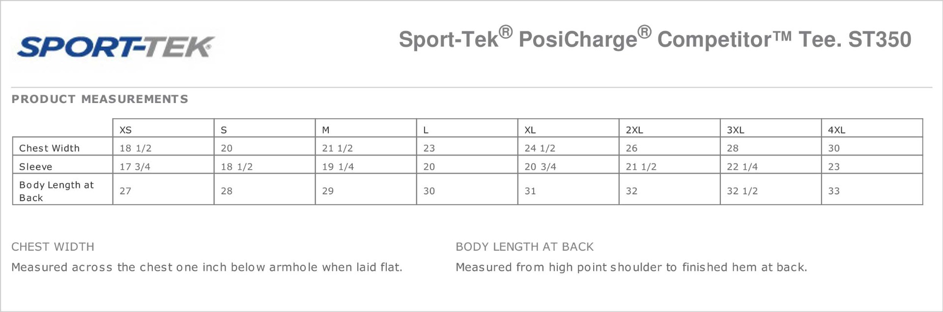 Sizing Chart