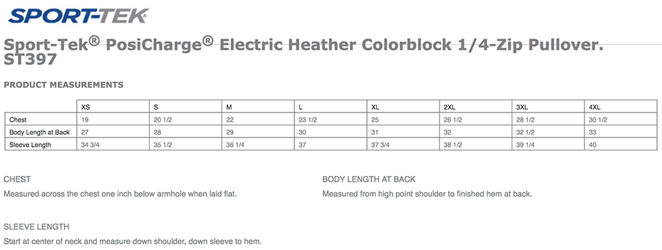 Sizing Chart