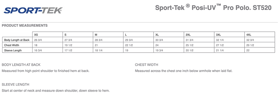 Sizing Chart