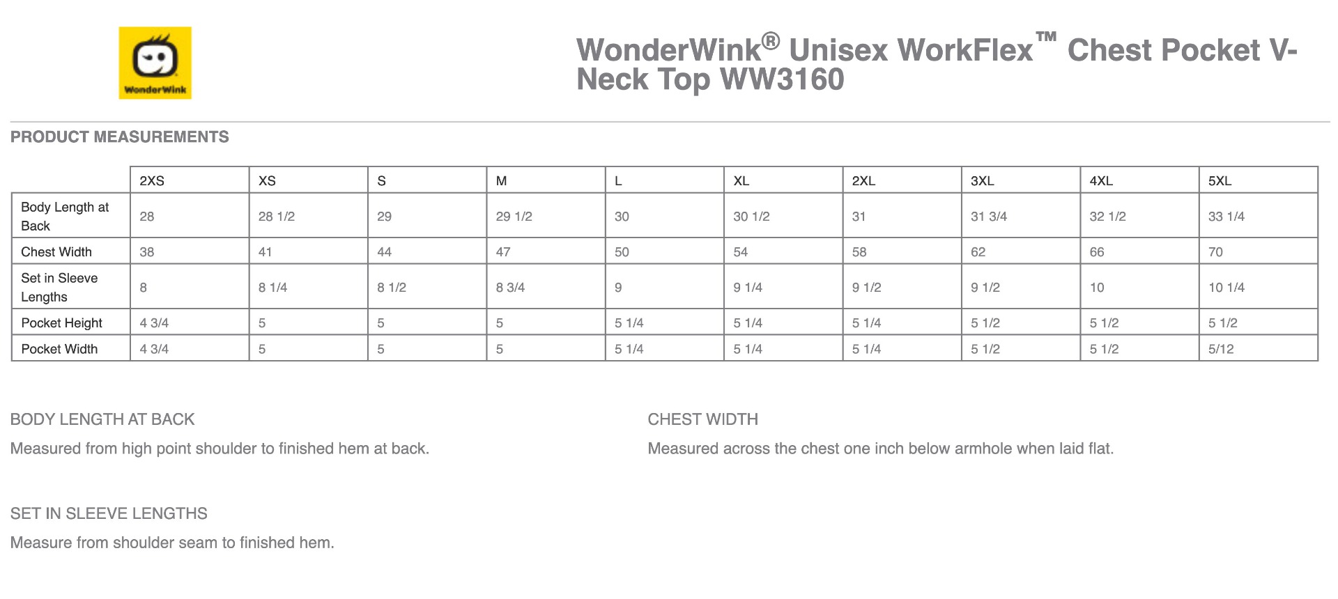 Sizing Chart