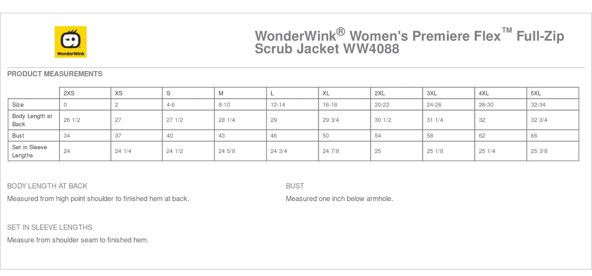 Sizing Chart
