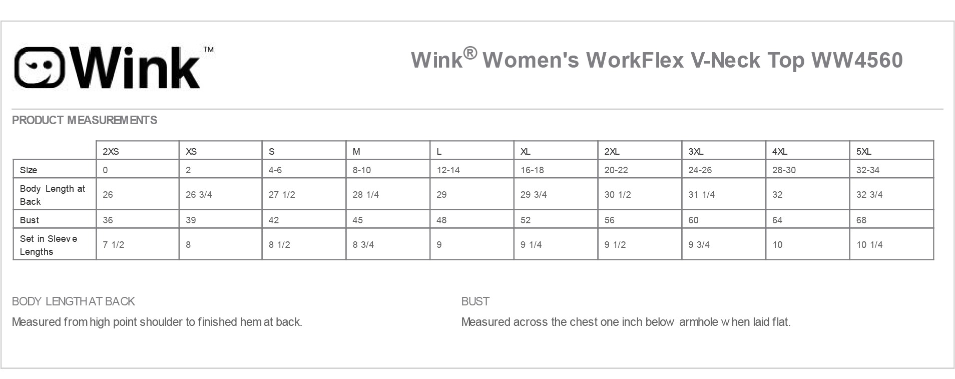 Sizing Chart