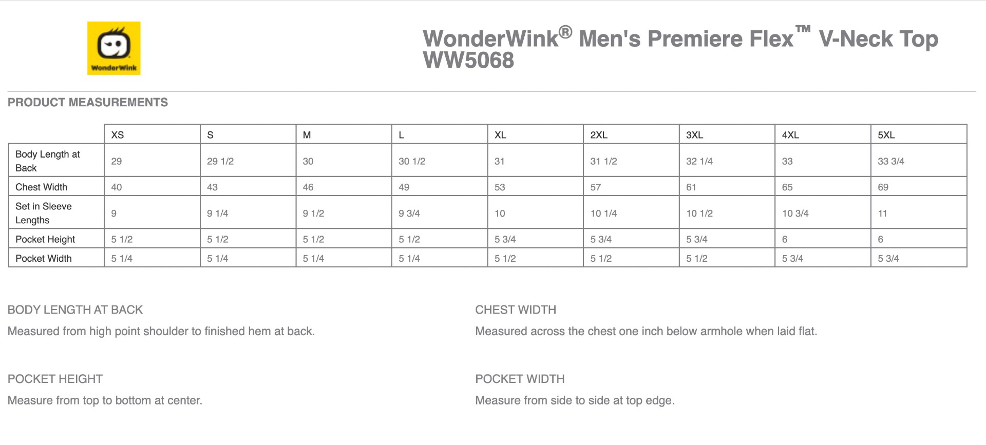 Sizing Chart
